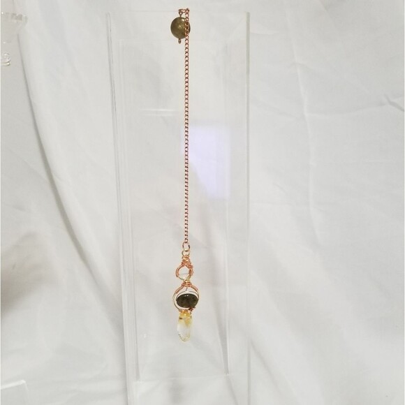 Custom Copper Wrapped Crystal Pendulum - Picture 4 of 5